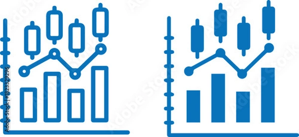 Fototapeta stock market graph bar chart, line graph, infographic, data visualization, statistics, analytics, digital, vector, minimalist,