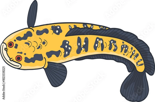 Obraz Cartoon Illustration of a Snakehead Fish