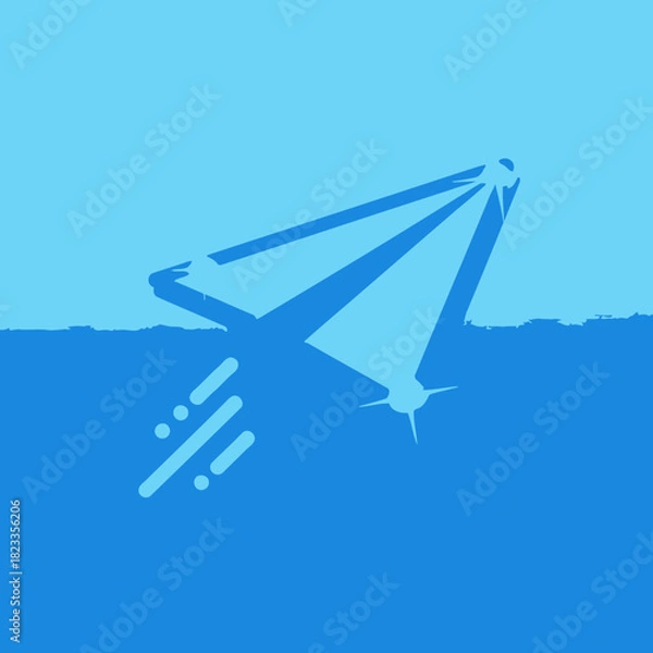 Fototapeta Paper Plane Adventure A Journey Through Cloudy Skies and Open Horizons