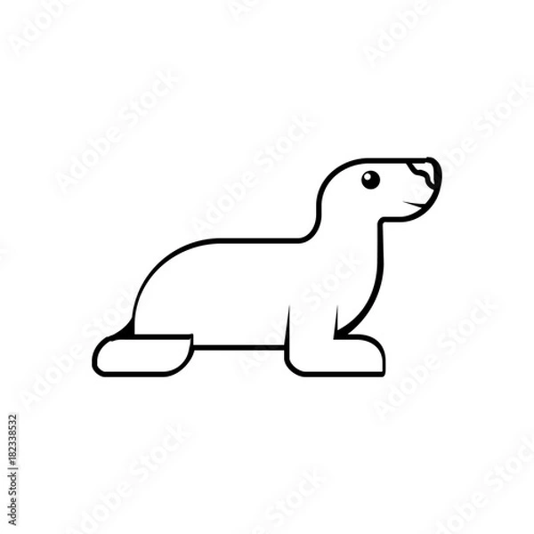 Fototapeta Cute seal line icon. Aquatic animal element icon. Premium quality graphic design. Signs, outline symbols collection icon for websites, web design, mobile app, info graphics