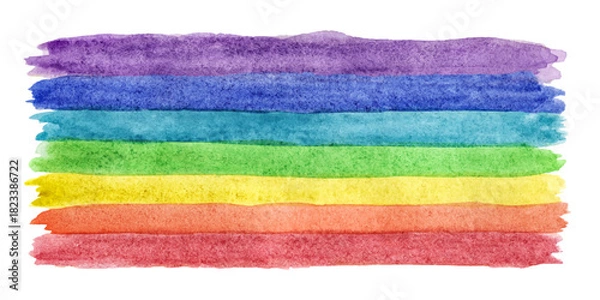 Obraz watercolor strokes,vibrant multicolored horizontal stripes,rainbow colored abstract painting,textured and layered brushstrokes,vivid acrylic paint,blended pastel tones,saturated hues,fluid brush marks