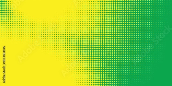 Obraz Dots halftone yellow green color pattern gradient texture background.