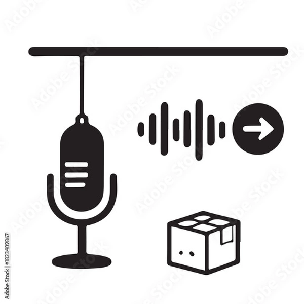 Obraz Audio-Based Product Delivery System Concept Illustration.