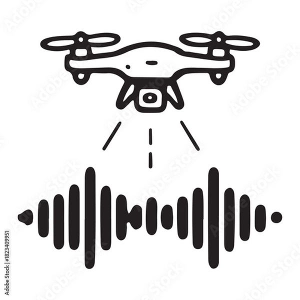 Obraz Drone technology capturing sound waves for data analysis and research.