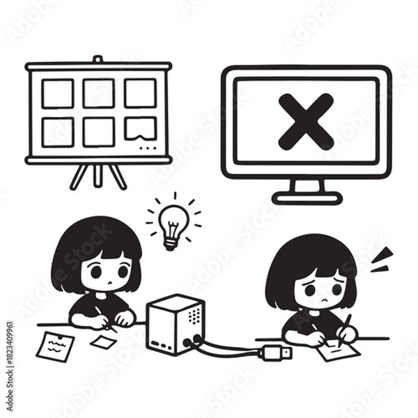 Fototapeta Creative Problem Solving: Idea Generation and Troubleshooting.