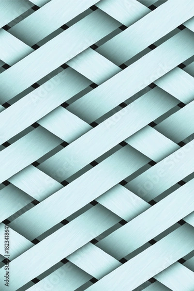 Obraz Light blue wicker seamless background. Vertical vector illustration	