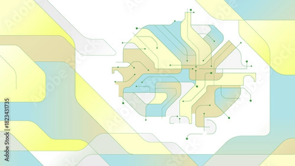 Fototapeta Abstract brain geometric banner elements vector background