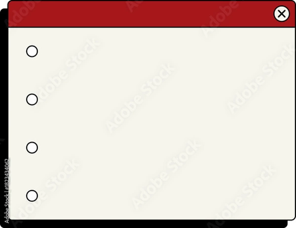 Obraz Checklist Window – Retro UI Panel with Bullet Points