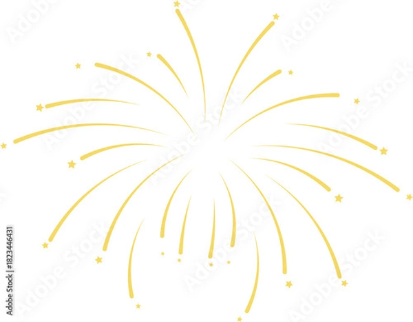 Obraz Small Gold Firework Cluster – Minimal Line Spark Elements