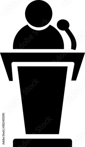 Fototapeta Podium Speech Icon Conference Sign Vector Illustration