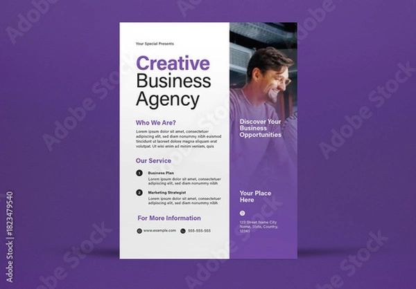 Obraz Purple Corporate Creative Business Flyer Layout