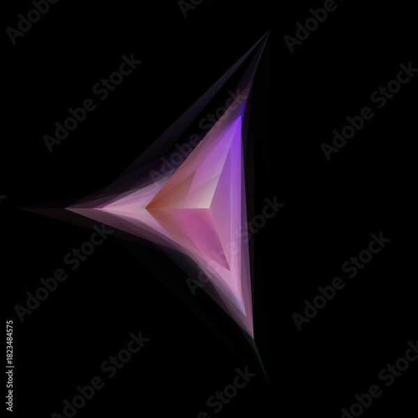 Obraz Angular Sci-Fi Crystal Form With Gradient Facets On Transparent Background
