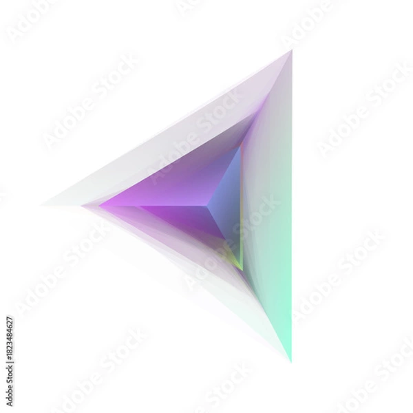 Obraz Translucent Gradient Tetrahedron On Transparent Background