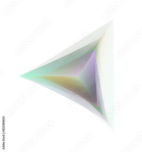 Obraz Soft Gradient Translucent Tetrahedron On Transparent Background