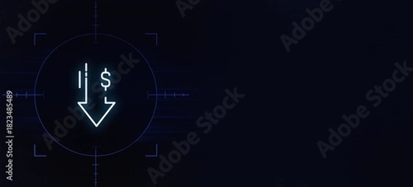 Fototapeta Financial Reduction, Cost Decrease, or Price Drop Concept