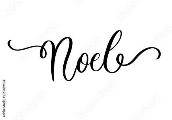 Obraz Noel Calligraphy Script with Flourishes.Elegant Cursive Typography for Christmas Greeting.