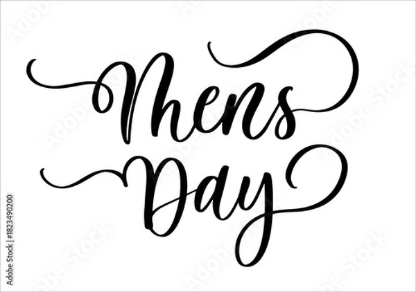 Obraz Elegant Cursive Typography for Mens Day Celebration.