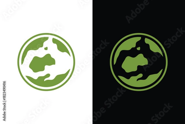Obraz Illustration simple green earth