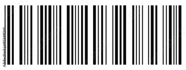 Fototapeta Barcode illustration a series of vertical lines of varying widths for product identification and inventory management EPS vector