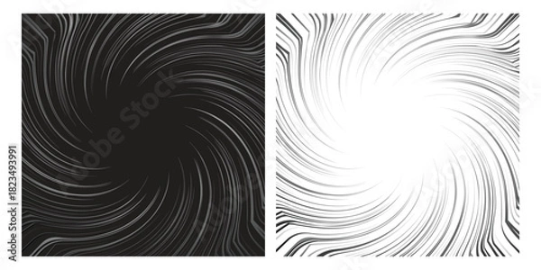 Fototapeta Abstract swirl backgrounds black and white vector illustration dynamic motion effect for graphic design projects EPS vector