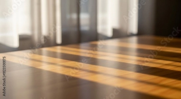 Obraz 暖かい日差しが照らす、明るい木製の床の美しい光景