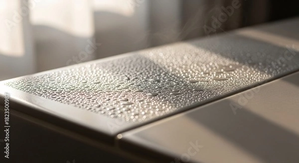 Obraz 窓辺のタイル表面に付着した小さな水滴のクローズアップ写真