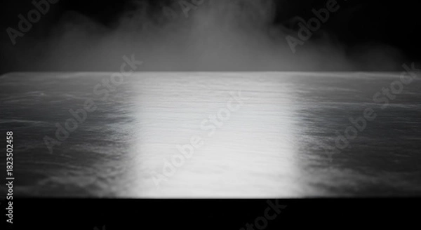 Obraz 黒背景に立ち込める白い煙の幻想的な抽象風景写真