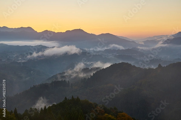 Fototapeta 国見ヶ丘からの夜明け