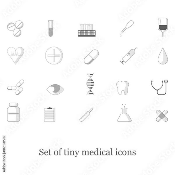 Fototapeta Set of tiny medical icons 