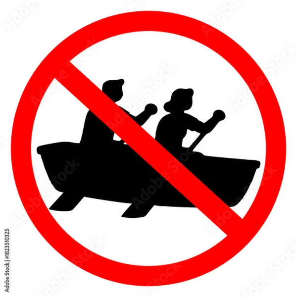 Fototapeta rowing boat symbol prohibited