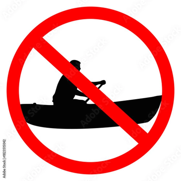Obraz rowing boat symbol prohibited