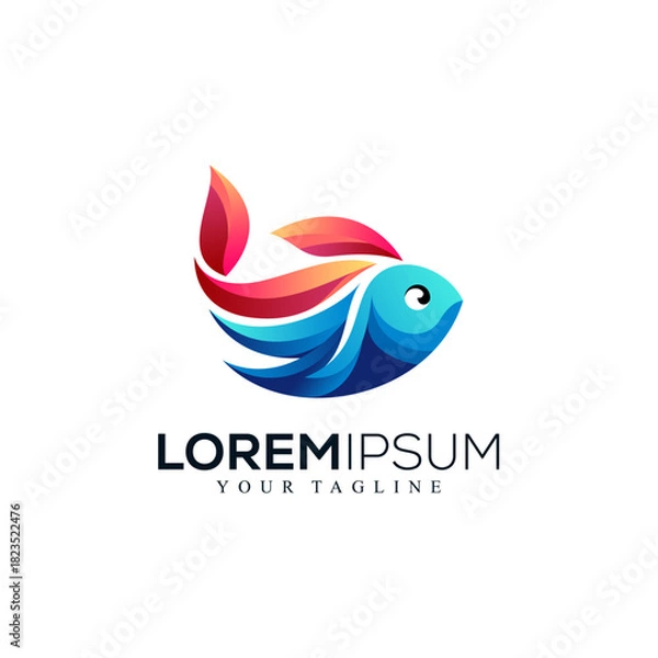 Fototapeta Vibrant Gradient Fish Logo