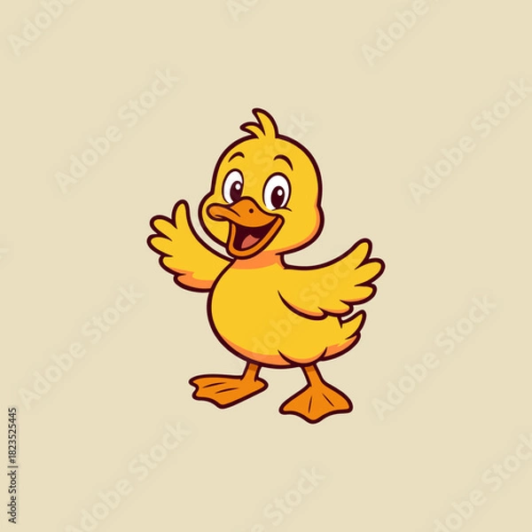 Obraz Cute duck illustration. Cute duck character vector