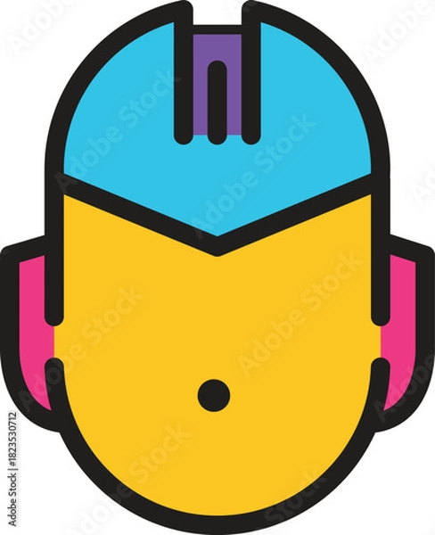 Obraz Vibrant Futuristic Gaming Avatar Icon with Stylish Helmet, Perfect for Esports Team Logos and Digital Profiles