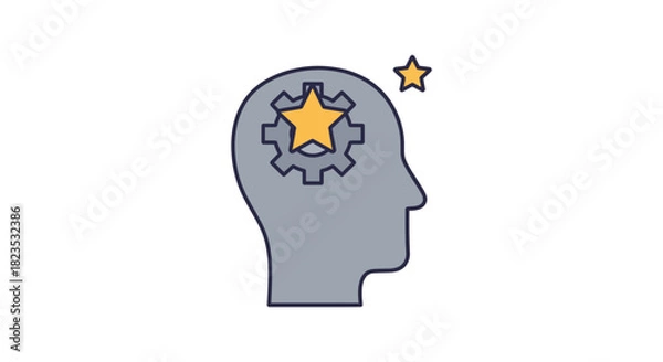 Obraz Innovative thinking a mind visualizing future success with a creative idea perfect for illustrating problem solving innovation and vision