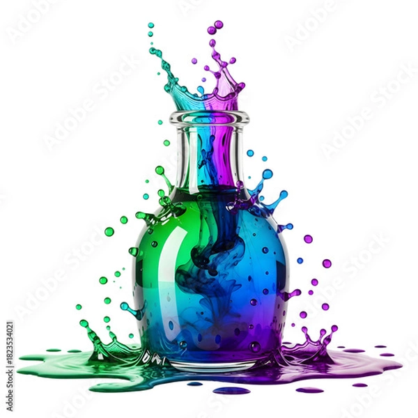 Fototapeta Vibrant Color Explosion Flask