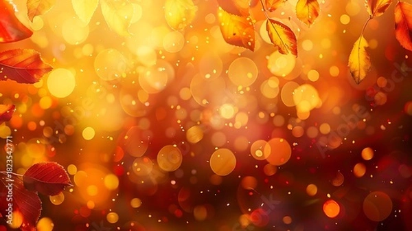 Obraz Abstract Autumnal Bokeh: A Warm and Dreamy Fall Landscape.