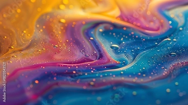 Obraz Colorful abstract liquid marble background with glitter.