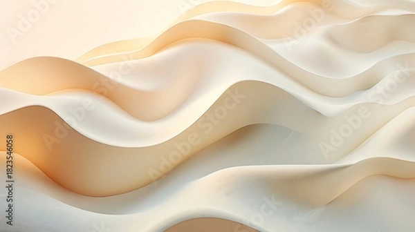 Obraz Abstract Sand Dunes Landscape with Soft Light and Gentle Waves.