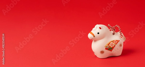 Obraz 日本の正月素材。干支の午。午年。