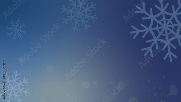 Obraz Snowflake Blue Banner. Christmas Empty Background.