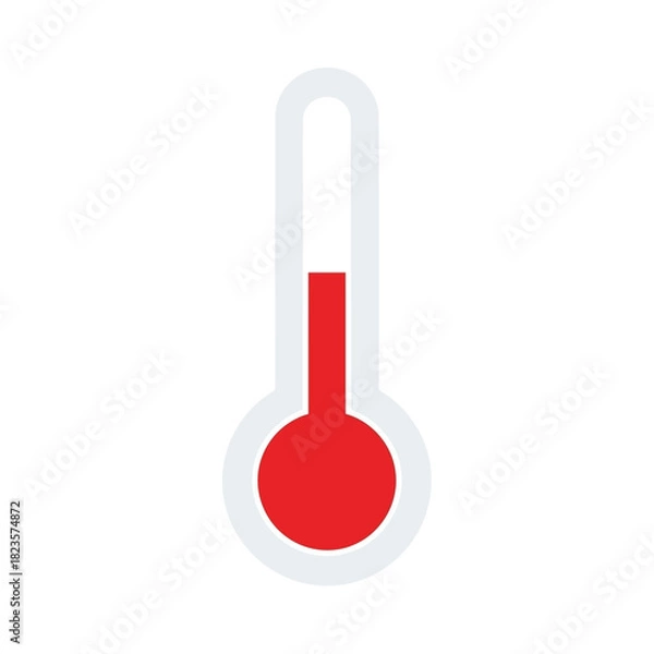 Obraz Simple weather thermometer icon showing warm temperature, used for measuring heat, fever, and climate conditions