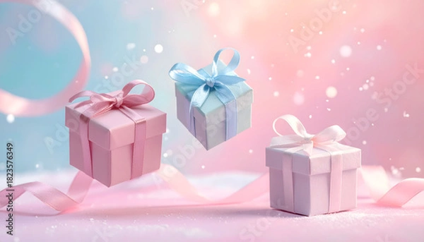 Obraz 宙を舞うプレゼントボックス