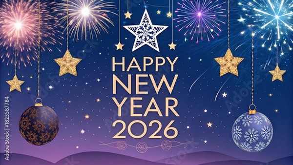 Fototapeta Happy new year 2026 celebration with firework