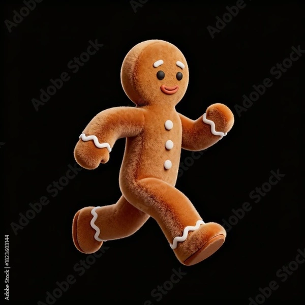 Obraz Running gingerbread man figure