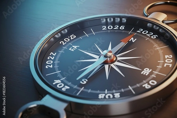 Fototapeta Compass guiding to 2026