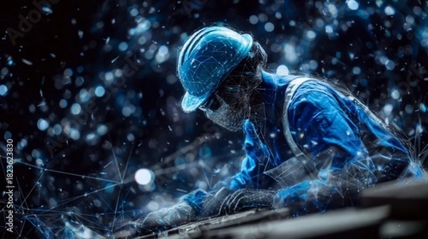 Obraz Collaborative craftsmanship: building foundations through teamwo