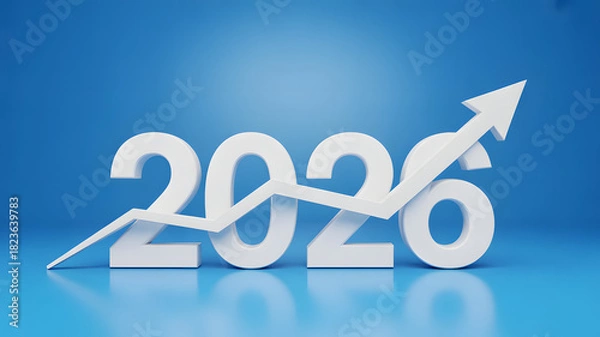 Fototapeta Achieve exponential growth in 2026 with a clear strategic vision for success and prosperity, aiming for new heights in the coming year