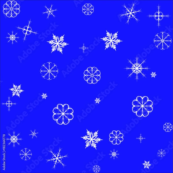 Fototapeta Snowflake seamless pattern isolated Christmas Vector illustration