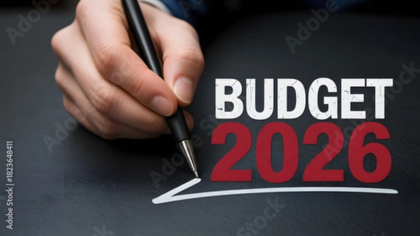 Obraz Finalizing the 2026 budget plan with precision, forecasting future growth, and making smart financial decisions for the year ahead